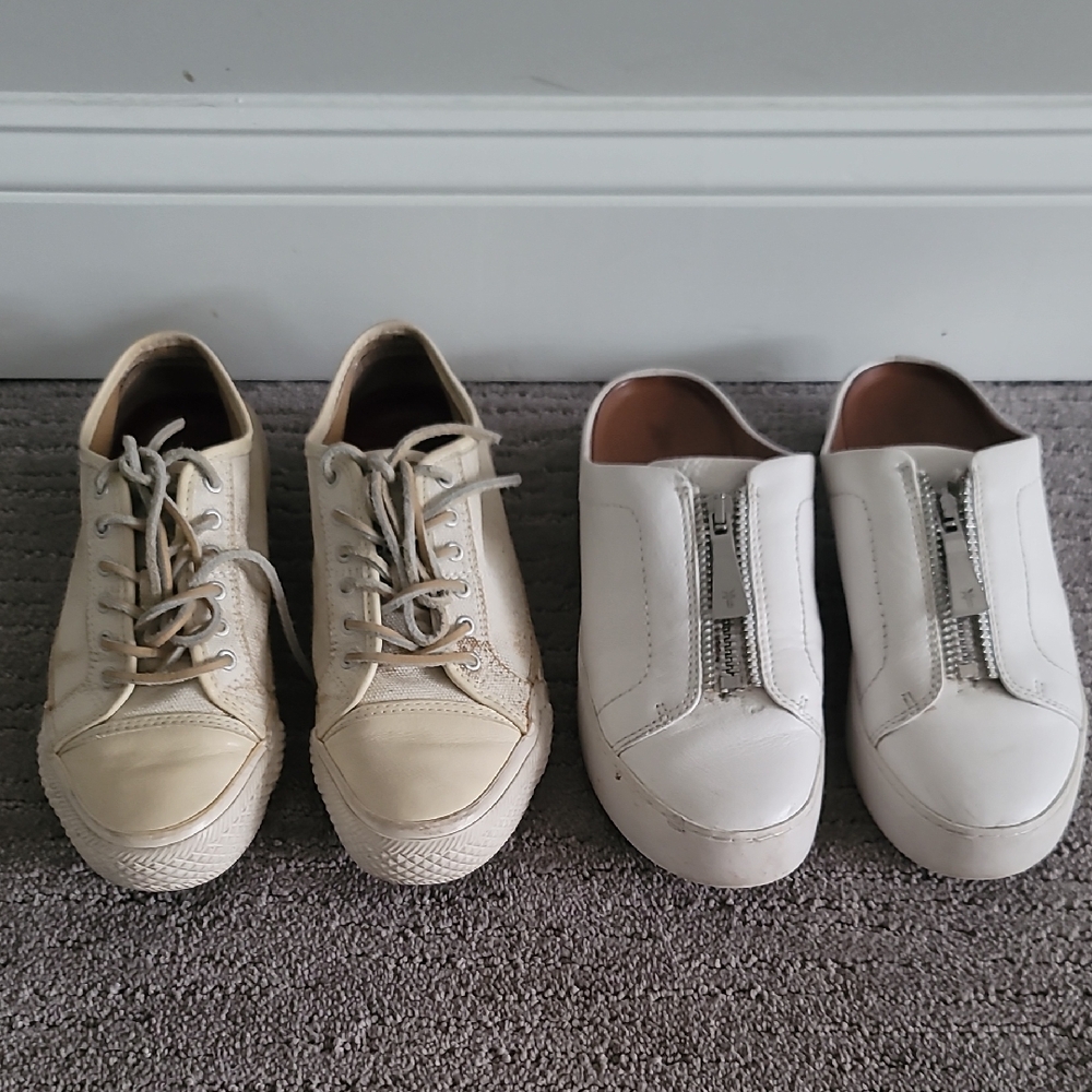 FRYE White and Cream Casual Sneakers Bundle